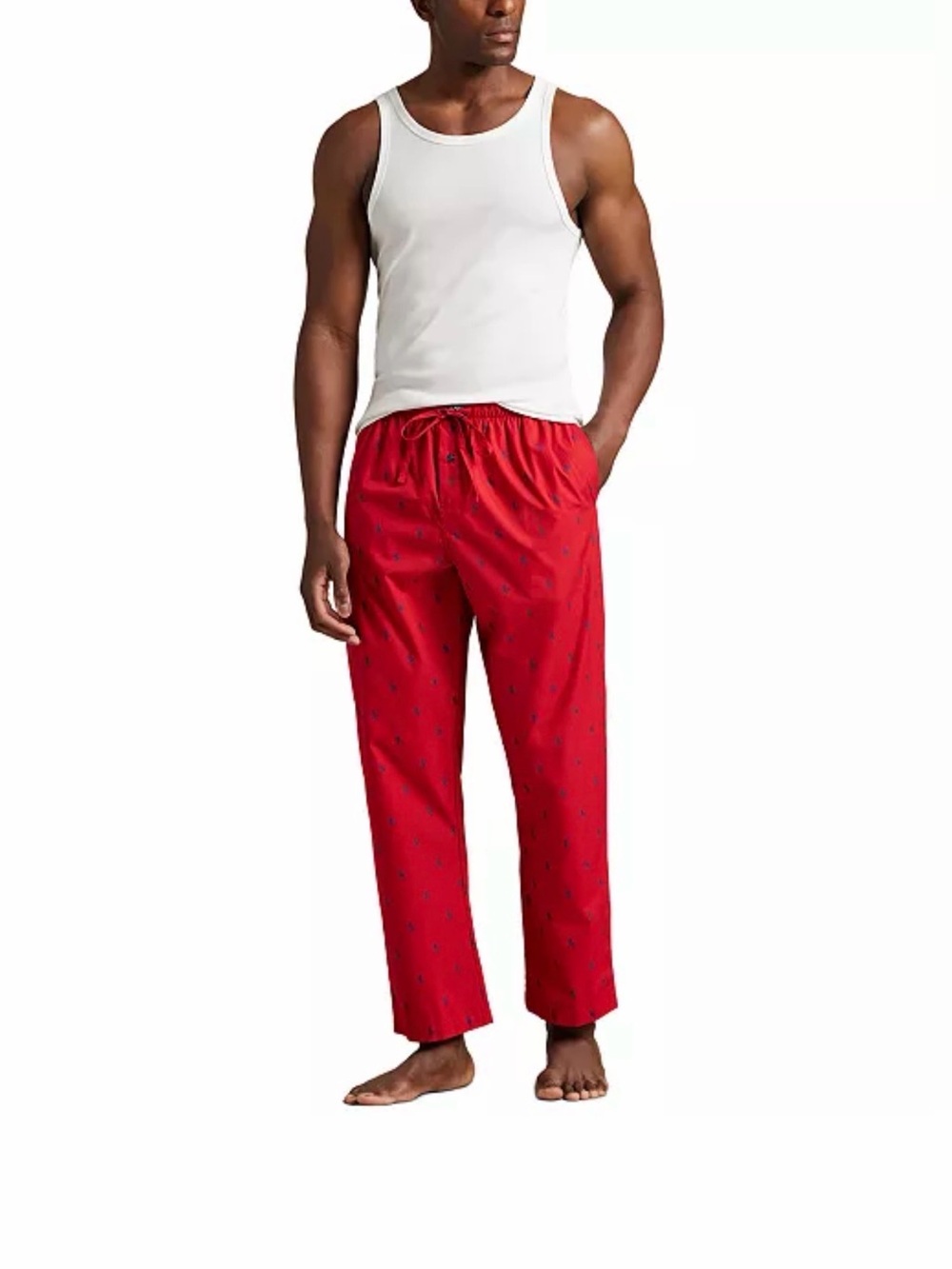Polo Ralph Lauren Men's Size Large Drawstring Red Blue Pony Pajama Pants - Picture 2 of 8
